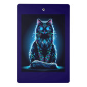 Neon Cat Vivid Background-97948 Mini Klemmbrett (Rückseite)