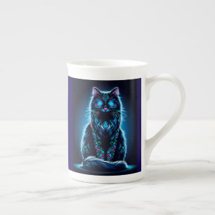 Neon Cat Vivid Background-97948 Porzellantasse