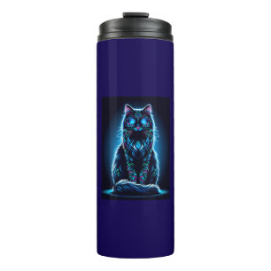 Neon Cat Vivid Background-97948 Thermosbecher