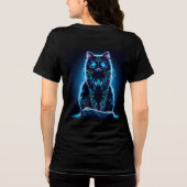 Neon Cat Vivid Background-97948 Tri-Blend Shirt (Rückseite)