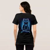Neon Cat Vivid Background-97948 Tri-Blend Shirt (Rückseite voll)