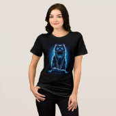 Neon Cat Vivid Background-97948 Tri-Blend Shirt (Vorderseite voll)