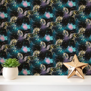 Neon Celestial Unicorns und Stars Tapete