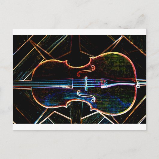 Neon Cello Postkarte (Vorderseite)