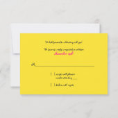 Neon Chalkboard Doodle Wedding Repair Card RSVP Karte (Rückseite)