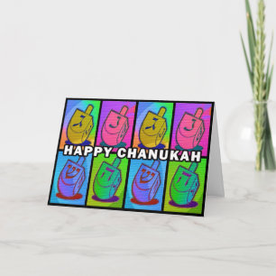 Neon Chanukah Card - Landschaft Feiertagskarte