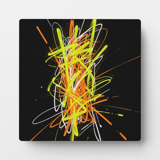 Neon-Chaos Abstracte Energie-Explosion Fotoplatte (Vorderseite)