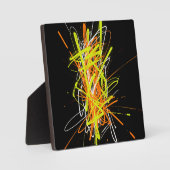 Neon-Chaos Abstracte Energie-Explosion Fotoplatte (Vorderseite)