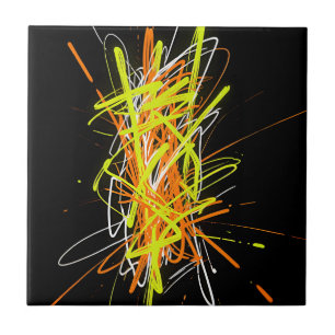 Neon-Chaos-Abstrakt-Energie-Explosion Fliese