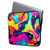 Neon Chaos Liquid Color Explosion Laptopschutzhülle (Vorderseite Links)