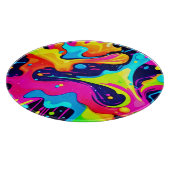 Neon Chaos Liquid Color Explosion Schneidebrett (Ecke)