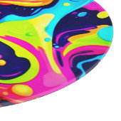 Neon Chaos Liquid Color Explosion Schneidebrett (Ecke)