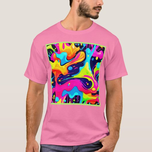 Neon Chaos Liquid Color Explosion T-Shirt (Vorderseite)