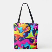 Neon Chaos Liquid Color Explosion Tasche (Rückseite)
