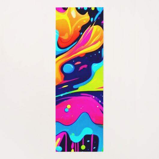 Neon Chaos Liquid Color Explosion Yogamatte (Rückseite)