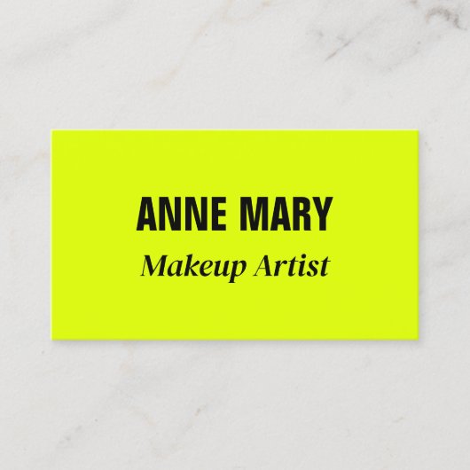 Neon Chartreuse Gelb Schwarz Cool Visitenkarte (Vorderseite)