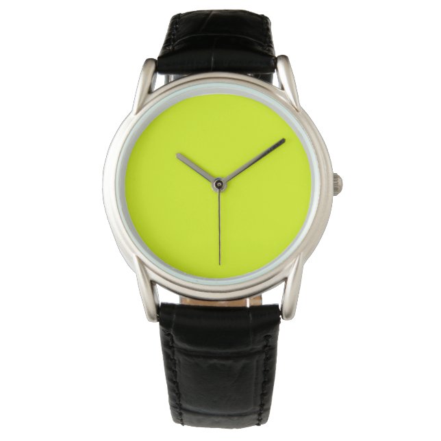 Neon Chartreuse Solid Color | Classic Armbanduhr (Vorderseite)