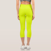Neon Chartreuse Solid Color | Classic Capri Leggings (Rückseite)