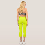 Neon Chartreuse Solid Color | Classic Capri Leggings (Rückseite)