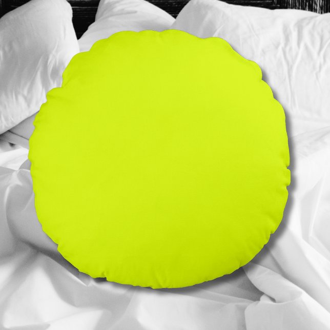 Neon Chartreuse Solid Color | Classic Rundes Kissen (Von Creator hochgeladen)