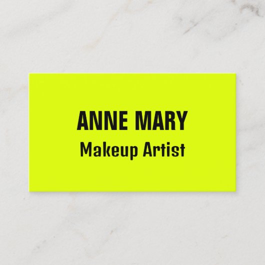 Neon Chartreuse Yellow Black Bright 2025 Visitenkarte (Vorderseite)