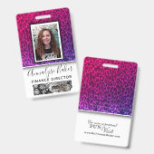 Neon Cheetah Glitzer Mitarbeiter Krankenversicheru Ausweis (Vorder- & Rückseite)