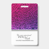 Neon Cheetah Glitzer Mitarbeiter Krankenversicheru Ausweis (Rückseite)