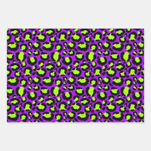 Neon Cheetah Pattern, Boys Girls & Kids, Leopard Geschenkpapier Set (Vorderseite 2)