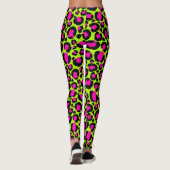 Neon Cheetah Pattern, Boys Girls & Kids, Leopard Leggings (Rückseite)
