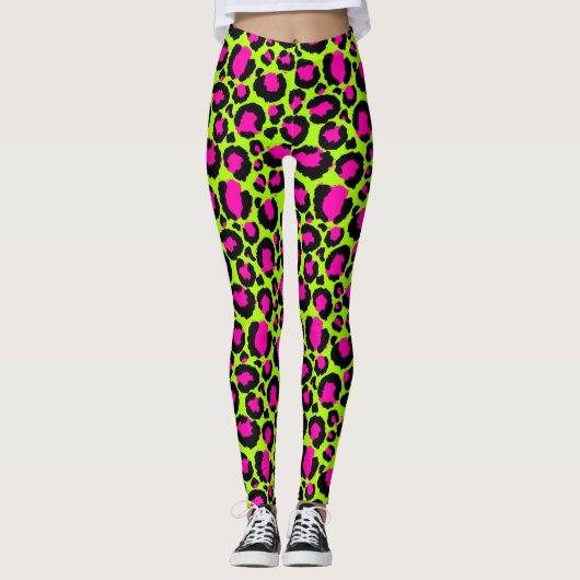 Neon Cheetah Pattern, Boys Girls & Kids, Leopard Leggings (Vorderseite)