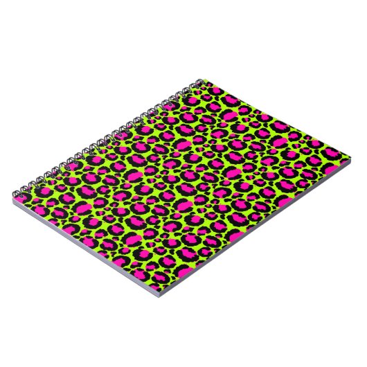 Neon Cheetah Pattern, Boys Girls & Kids, Leopard Notizblock (Linke Seite)