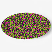 Neon Cheetah Pattern, Boys Girls & Kids, Leopard Pappteller (Schrägansicht)