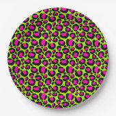 Neon Cheetah Pattern, Boys Girls & Kids, Leopard Pappteller (Vorderseite)