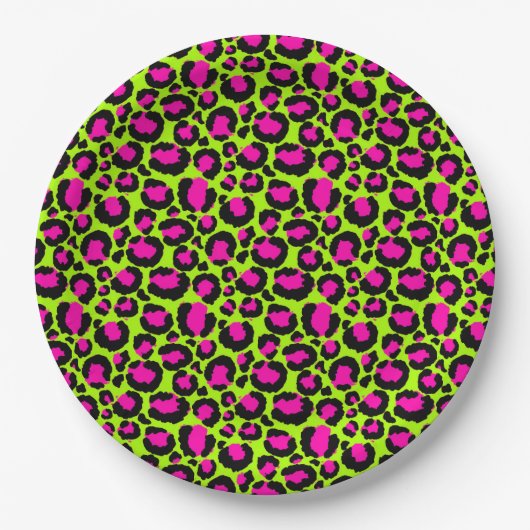 Neon Cheetah Pattern, Boys Girls & Kids, Leopard Pappteller (Vorderseite)