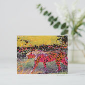 Neon Cheetah Postkarte (Stehend Vorderseite)