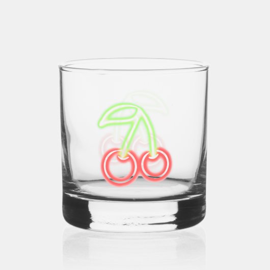 Neon Cherries Whiskyglas (Vorderseite)