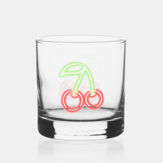 Neon Cherries Whiskyglas (Rückseite)