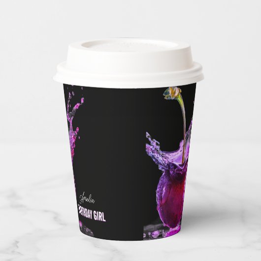 Neon Cherry Personalisiert Pappbecher (Links)