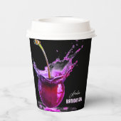 Neon Cherry Personalisiert Pappbecher (Rückseite)