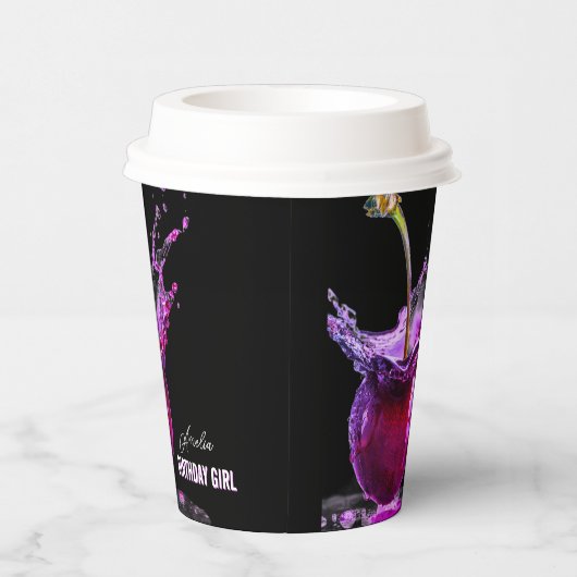 Neon Cherry Personalisiert Pappbecher (Rechts)