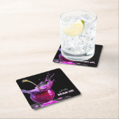 Neon Cherry Personalisiert Rechteckiger Pappuntersetzer (Vor Ort)