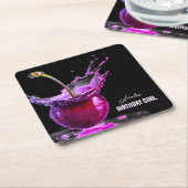 Neon Cherry Personalisiert Rechteckiger Pappuntersetzer (angewinkelt)