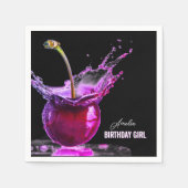 Neon Cherry Personalisiert Serviette (Vorderseite)