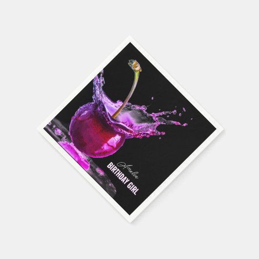 Neon Cherry Personalisiert Serviette (Ecke)