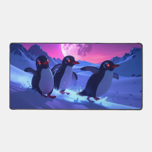 Neon-Chill-Pinguine Schreibtischunterlage