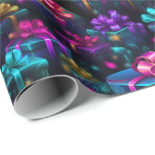Neon Christmas Geschenke Geschenkpapier (Rolleneckpunkt)