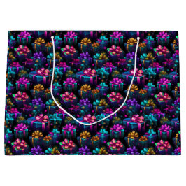 Neon Christmas Geschenke Große Geschenktüte