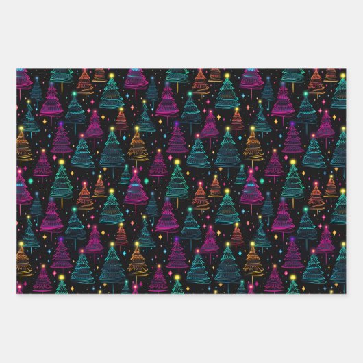 Neon Christmas Geschenkpapier Set (Vorderseite 2)