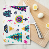 Neon Christmas Geschirrtuch (Viertel Falte)