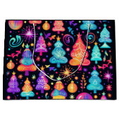 Neon Christmas Große Geschenktüte (Vorderseite)